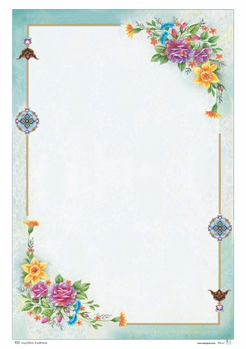 تذهیب A4 گلاسه (135 گرمی) کد 630