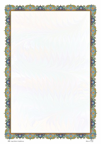تذهیب A4 گلاسه (135 گرمی) کد 496
